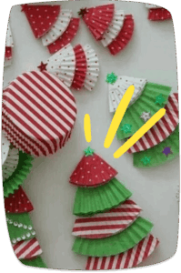 pokok-krismas-daripada-cawan-kertas-cupcake