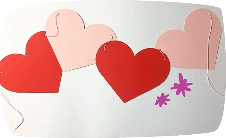  paper hearts garland