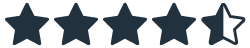 4 and a half star rating, black stars