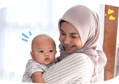 A babysitter caring for a baby, providing attentive childcare and nurturing support.
